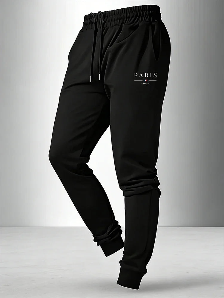 Paris Print Men's Set Pullover & Sweatpants Autumn Casual Warm Outfit Male Fashion O-neck Hoodie Suit Single Sweatshirt or Pants