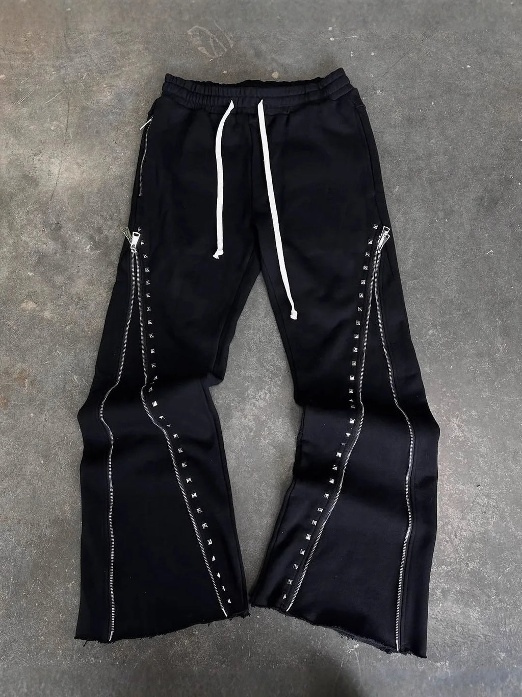 Y2k Vintage Gothic Aesthetics autumn winter pants punk zipper design streetwear style niche fashion retro emo unisex loose pants