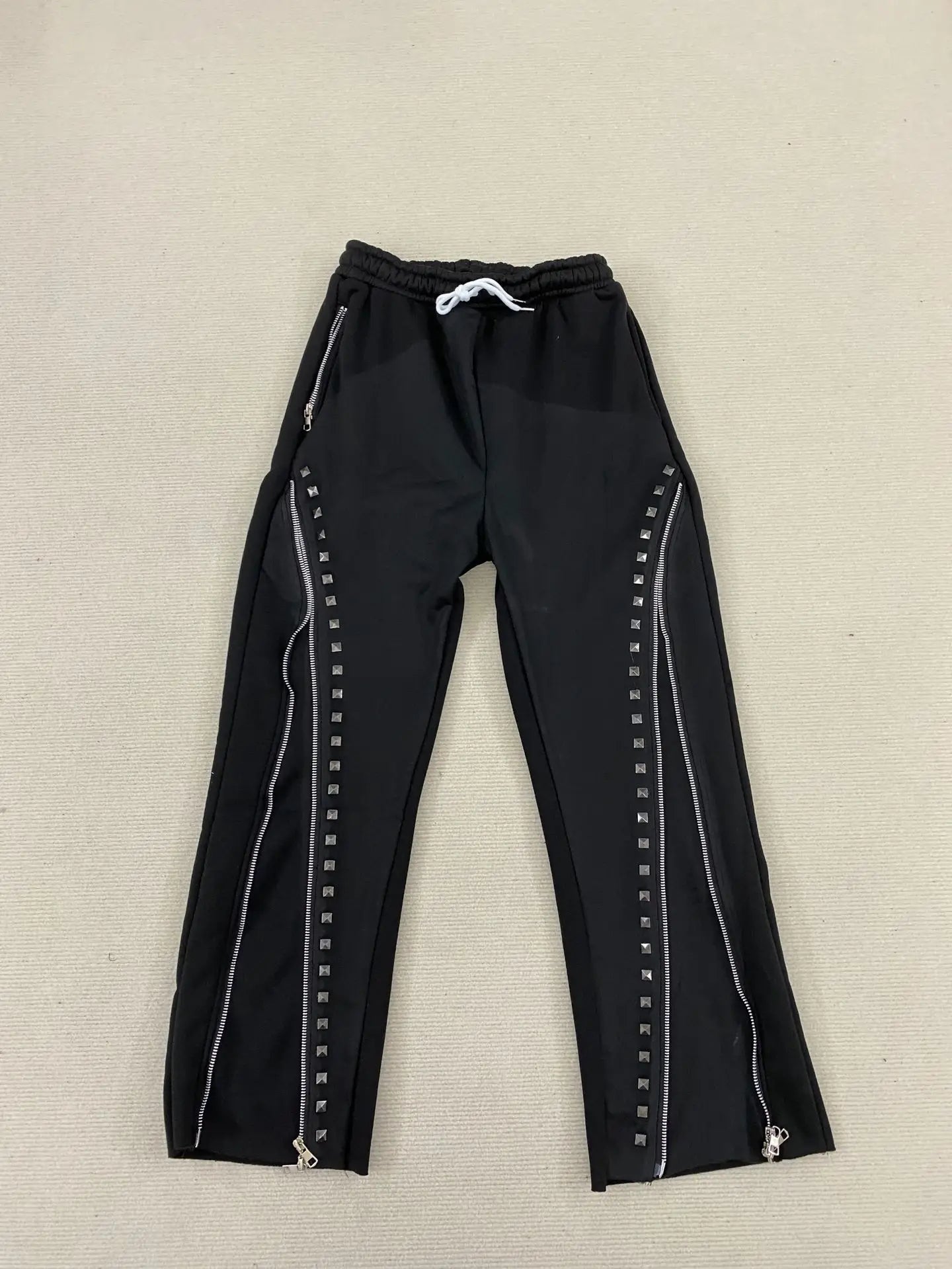 Y2k Vintage Gothic Aesthetics autumn winter pants punk zipper design streetwear style niche fashion retro emo unisex loose pants
